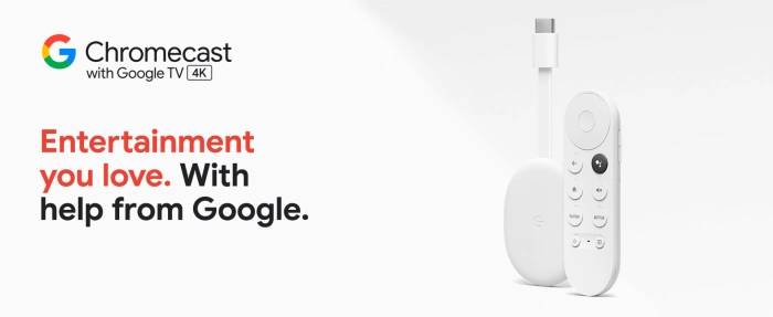 Google Chromecast with Google TV 4k tv stick banner