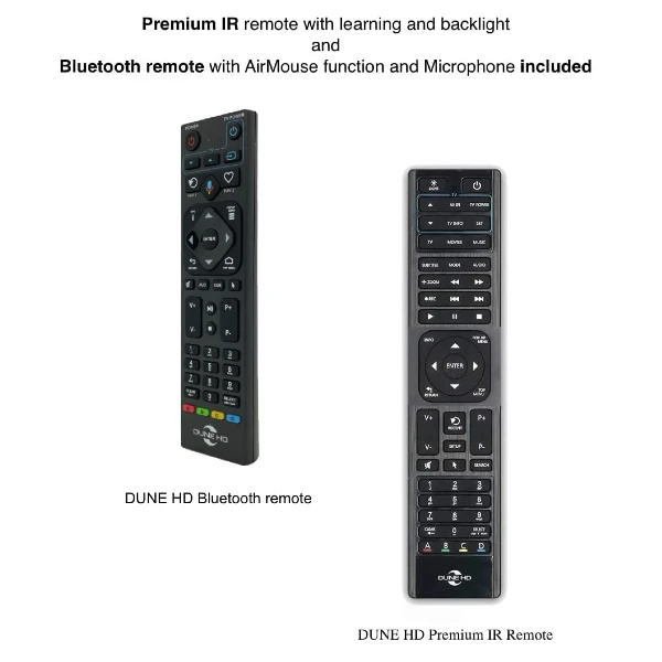 Dune HD Pro Vision 4K solo remote controllers