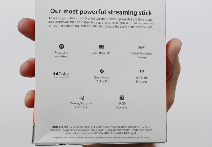 fire tv stick 4k max package back side